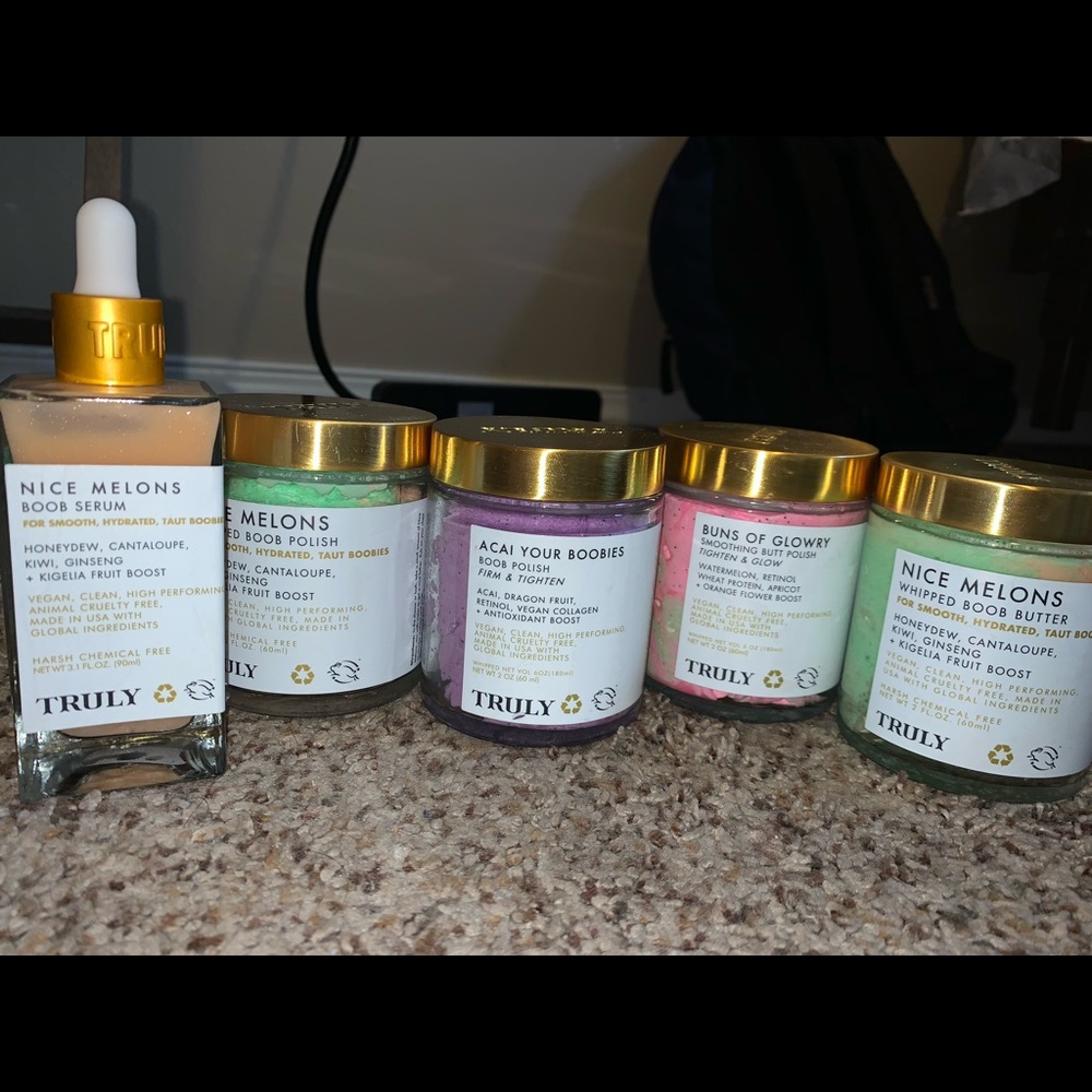 5 truly beauty products they smell amazing are still very full only used once